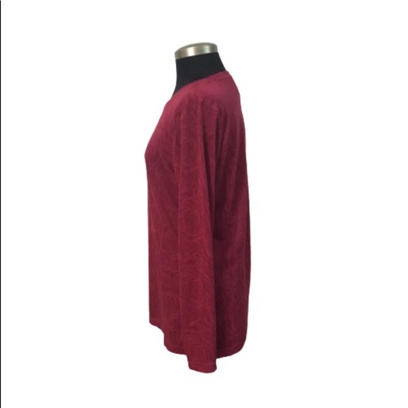 Ariat Jacquard Long Sleeve Top Lush Berry Size XL - Picture 3 of 7